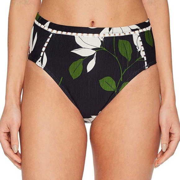 NEW Robin Piccone [ Large ] Elisa High Waist Bikini Bottom in Midnight Blue‎ - Picture 10 of 12